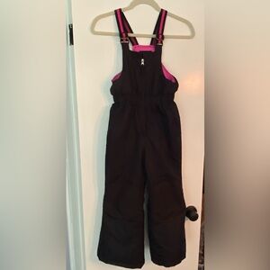 Swiss Tech- Child’s Size 6/6x Black/Pink Adjustable Snow Bibs